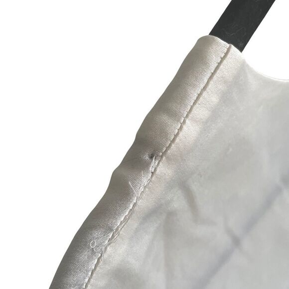 MASSIMO DUTTI Boho Print Silk Oversized V-Neck Blouse Ivory Blue 36 - Picture 7 of 8